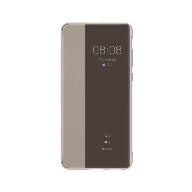 Huawei P40 Smart View atverčiamas dėklas, chaki spalvos