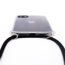 Evelatus Samsung A10s Case with rope Black Transparent