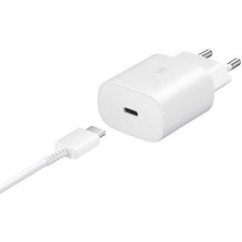 „Samsung“ kelioninis greitasis įkroviklis, iš kurio galima jungti C tipo į C tipo jungtį, 25 W, 1 m, EP-TA800XWEGWW, bal