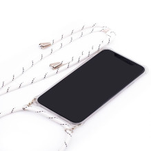 Evelatus Samsung A50 Case with rope White Stripes Transparent