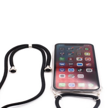 Evelatus Samsung S10 Case with rope Stripes Black Transparent