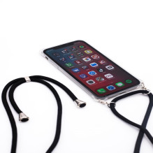 Evelatus Apple iPhone 11 Pro Silicone Transparent with Necklace TPU Strap Transparent