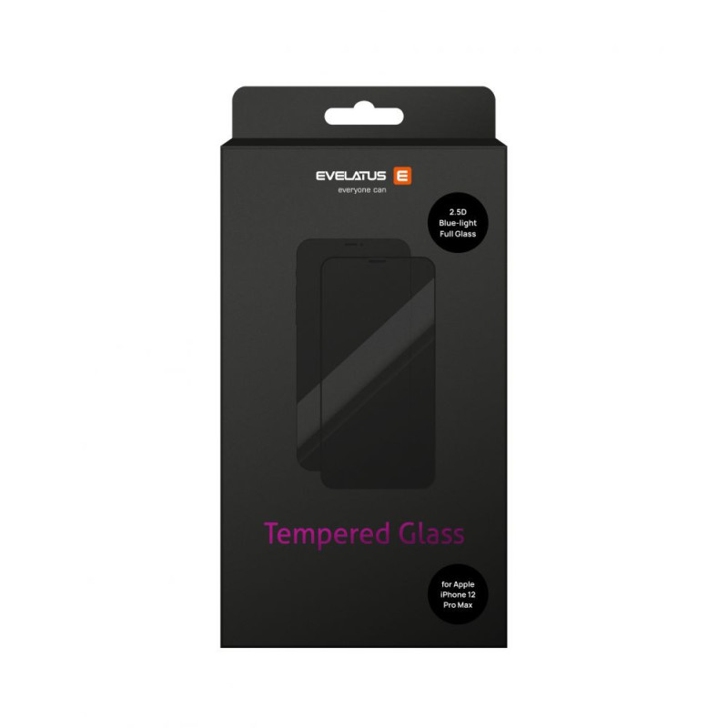Evelatus Apple Apple iPhone 12 Pro Max Anti-Blue 2.5D Full Cover Japan Glue Glass Anti-Static