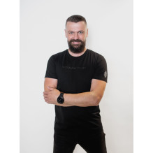 Dinamo - MEN'S T-SHIRT "DINAMO" WITH BLACK METALLIC PRINTING XXL Black Dinamo - MEN'S T-SHIRT "DINAMO" WITH BLACK METALLIC PRINTING XXL Black