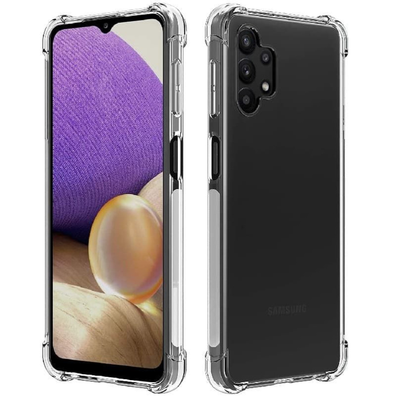 „Evelatus“ Samsung Galaxy A32 apsauginis silikoninis dėklas, atsparus smūgiams, TPU, skaidrus, karinis