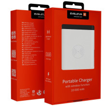 Evelatus Evelatus belaidė išorinė baterija EPB05 10000 mAh, balta Evelatus Evelatus belaidė išorinė baterija EPB05 10000 mAh, balta