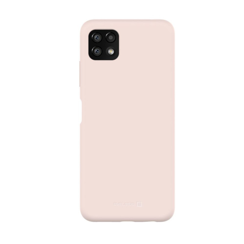 „Evelatus Samsung Galaxy A22 5G“ aukščiausios kokybės minkštas silikoninis dėklas, smėlio spalvos, rožinis