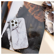 Evelatus Apple iPhone 14 Pro Premium Silicone case Customized Print Marble White