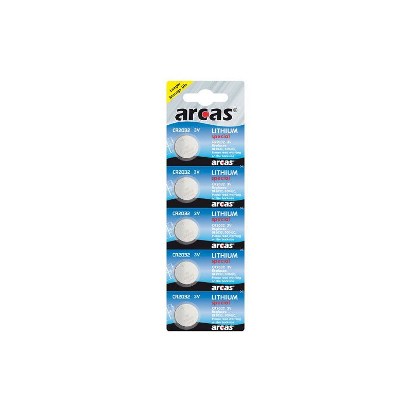 Arcas CR2032, Lithium, 5 pc(s)
