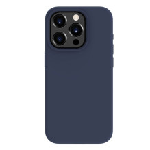 „Evelatus Apple iPhone 15 Pro Max“ aukščiausios kokybės minkštas silikoninis dėklas, vidurnakčio mėlynas