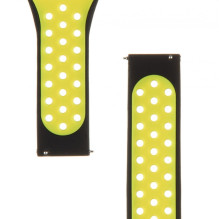 Tactical 20mm Double Silicone Watch Band Black Yellow