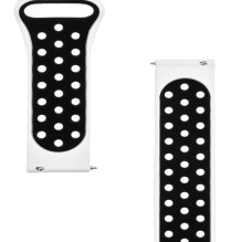 Taktinis 20 mm dvigubas silikoninis laikrodžio dirželis, baltas ir juodas Taktinis 20 mm dvigubas silikoninis laikrodžio dirželis, baltas ir juodas