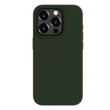 „Evelatus Apple iPhone 15 Pro Max“ aukščiausios kokybės minkštas silikoninis dėklas, tamsiai alyvuogių spalvos
