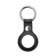 iLike AirTag PU Leather Key Ring Keychain Case Black iLike AirTag PU Leather Key Ring Keychain Case Black