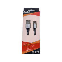 - BULLET aštuonių kontaktų - USB 1m, 2.4A, baltas - BULLET aštuonių kontaktų - USB 1m, 2.4A, baltas