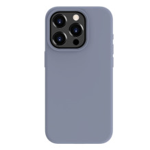 „Evelatus Apple iPhone 15 Pro Max“ aukščiausios kokybės minkštas silikoninis dėklas, levandų pilkos spalvos
