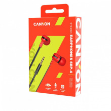 Canyon SEP-4 Stereo earphone with microphone 3.5 mm Red Canyon SEP-4 Stereo earphone with microphone 3.5 mm Red