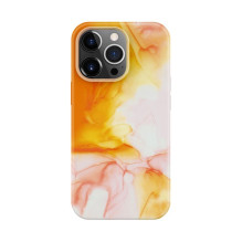 Evelatus Apple iPhone 15 Pro Premium Silicone case Customized Print Orange