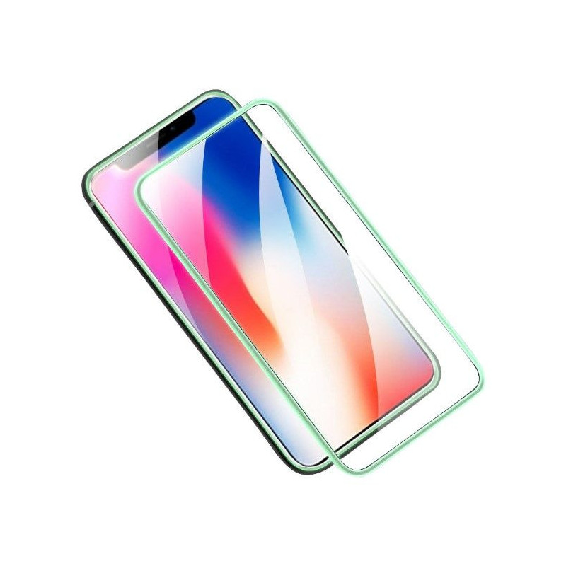 „iLike Apple 14 Pro MAX 2.5D Silk Full Cover“ liuminescencinis rėmelis su stikliuku