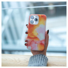 Evelatus Apple iPhone 15 Pro Premium silikoninis dėklas su individualia spauda, oranžinis