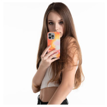 Evelatus Apple iPhone 15 Pro Premium silikoninis dėklas su individualia spauda, oranžinis