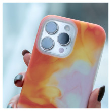 Evelatus Apple iPhone 15 Pro Max Premium silikoninis dėklas su individualia spauda, oranžinis