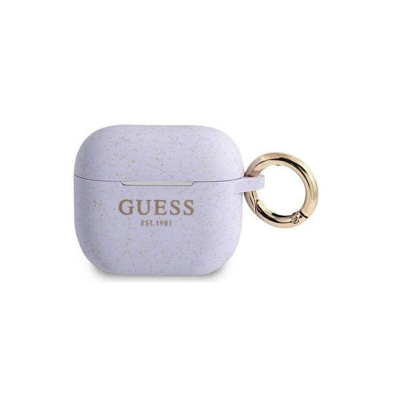 Guess Apple AirPods 3 cover Silicone Glitter Purple