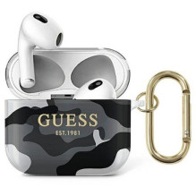 „Guess“ „Apple AirPods 3“ ausinių dėklas, „Camo Collection“, juodai baltas