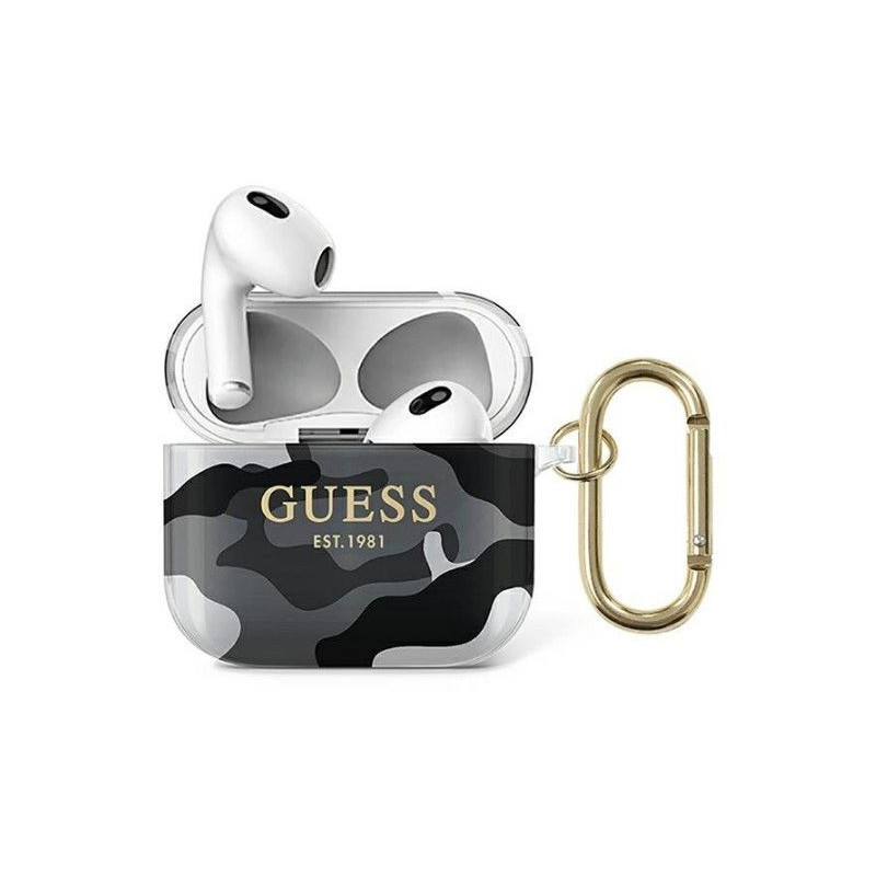 Guess Apple AirPods 3 cover Camo Collection Black White