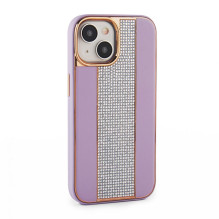 „iLike Apple iPhone 15“ deimantinis ir odinis dėklas, smėlio spalvos „iLike Apple iPhone 15“ deimantinis ir odinis dėklas, smėlio spalvos