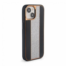 iLike Apple iPhone 15 Diamonds and Leather Case Black iLike Apple iPhone 15 Diamonds and Leather Case Black