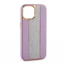 iLike Apple iPhone 15 Pro Diamonds and Leather Case Pink Sand