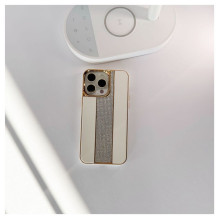 iLike Apple iPhone 15 Pro Diamonds and Leather Case White iLike Apple iPhone 15 Pro Diamonds and Leather Case White