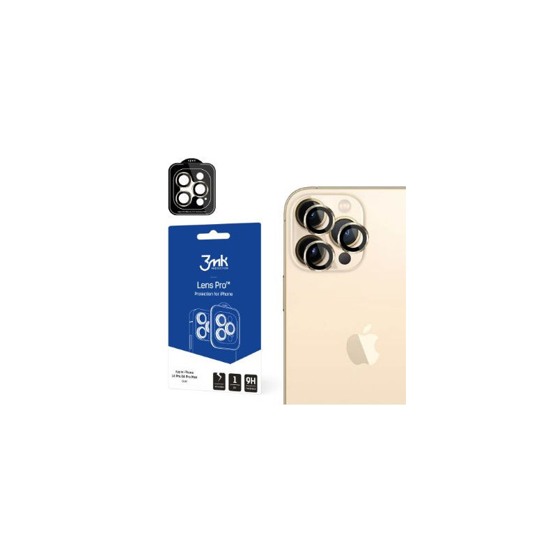 3MK Apple iPhone 14 Pro / 14 Pro Max objektyvo apsauga, auksinė