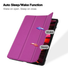 iLike iPad Air 4 10.9 / iPad Air 5 Tri-Fold Eco-Leather Stand Case Purple