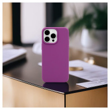 „Evelatus Apple iPhone 15 Pro Max Premium Magsafe“ minkštas silikoninis dėklas, tamsiai violetinis