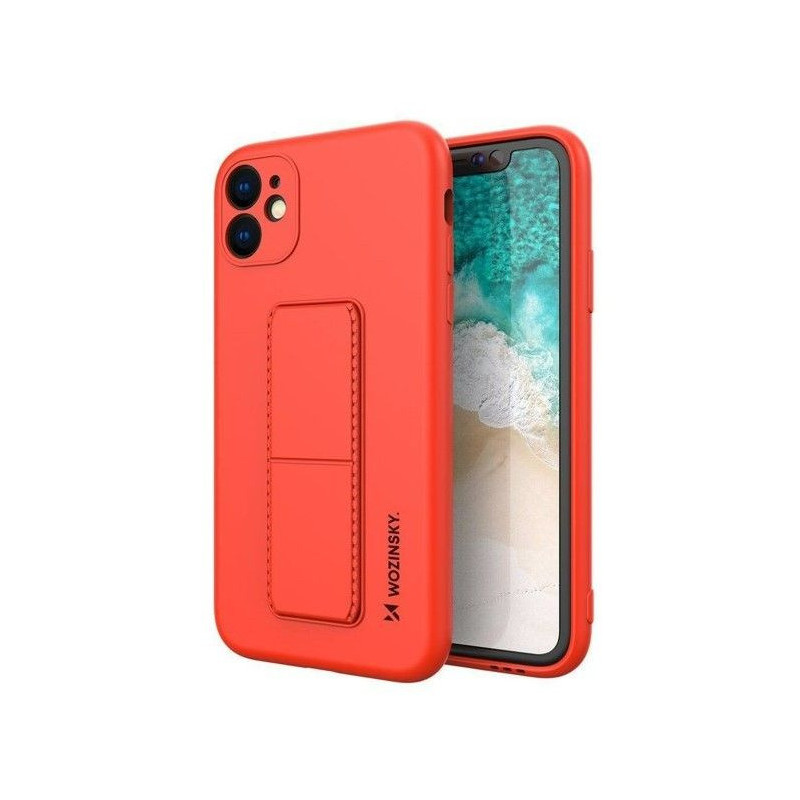 „Wozinsky“ „Apple“ dėklas su stovu, lankstus silikoninis iPhone 11, raudonas