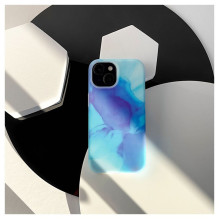 Evelatus Apple iPhone 14 Premium silikoninis dėklas su individualiu raštu, mėlynas