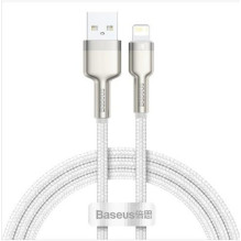 „Baseus“ „Cafule Metal“ USB - „Lightning“ laidas 1,0 m 2,4A, baltas