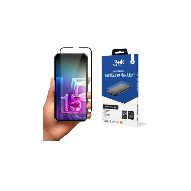 3MK Apple iPhone 15 Pro Max kieto stiklo Max Lite juodas