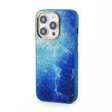 „iLike Apple iPhone 14 Pro“ dėklas su spauda ir deimantais, mėlynas