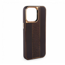 iLike Apple iPhone 14 Leather Case Customized Brown