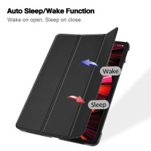 iLike Galaxy Tab S9 11 X710 / X716B / X718U Tri-Fold Eco-Leather Stand Case Black