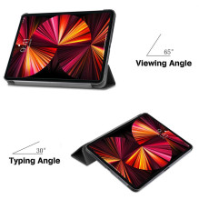 „iLike Galaxy Tab S9 FE X510 / X516B“ trijų dalių ekologiškos odos dėklas, juodas