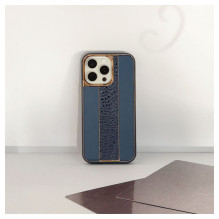 iLike Apple iPhone 15 Pro Max Leather Case Customized Midnight Blue