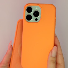 „Evelatus Apple iPhone 15 Pro Max Premium Magsafe“ minkštas silikoninis dėklas, naujas, oranžinės spalvos
