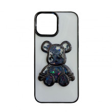 iLike Apple iPhone 15 Silicone Case Print Desire Bear Black