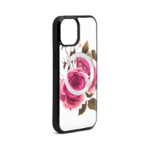 „Evelatus“ odinis dėklas „Apple iPhone 15“, baltas, su užtrauktuku ir gėlėmis „Evelatus“ odinis dėklas „Apple iPhone 15“, baltas, su užtrauktuku ir gėlėmis