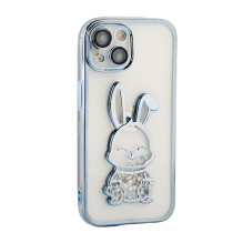 iLike Apple iPhone 13 Silicone Case Print Desire Rabbit Blue
