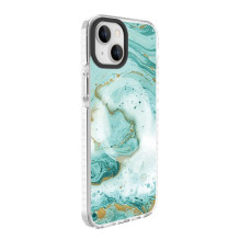 „Evelatus“ dėklas „Apple iPhone 15 PC+TPU“ su „MagSafe“ pritaikytu spaudiniu, mėlynas marmuras